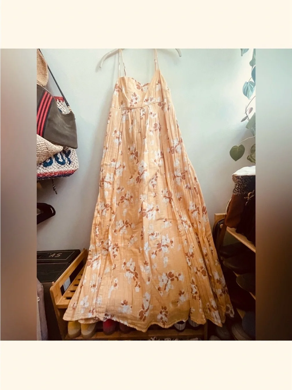 Abercrombie Yellow Floral Gauze Maxi Dress